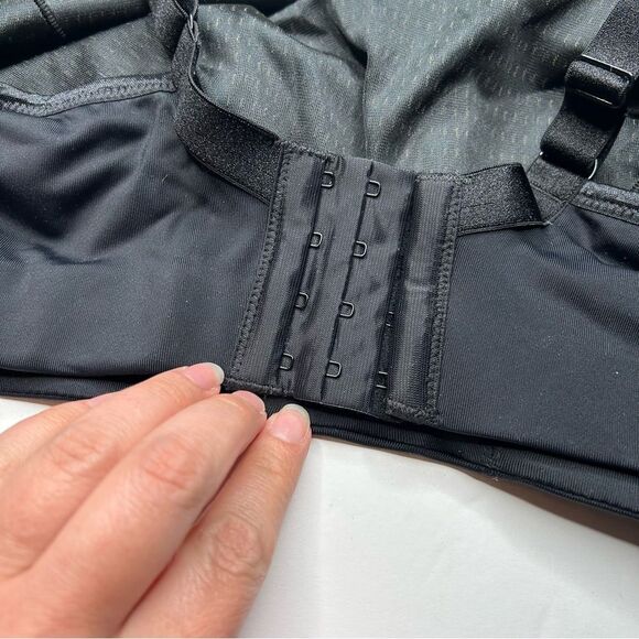 NEW Goddess Black Sports Bra 46D wire free wireless unlined GD5056 - Picture 5 of 8